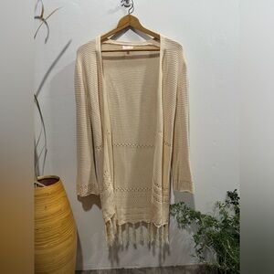 Pink Lily Boutique Women Crocheted Long Sheath. Cream, XS, Excellent Condition!